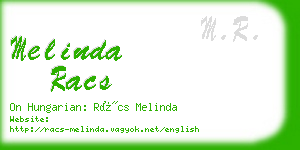melinda racs business card